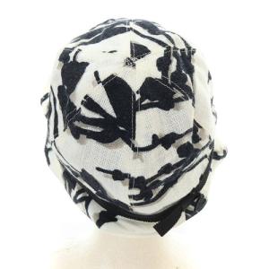 PRADA シルク混 バケットハット 帽子 総柄 L 白 ホワイト 黒 ブラック /SR25 SH