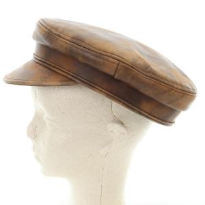 CELINE ラムレザーハンチング帽 帽子 L 茶色 ブラウン