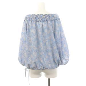 franche lippée ブラック black おしくらまんじゅうブラウス プルオーバー 七分袖 M 水色 白 ライトブルー ホワイト