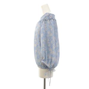 franche lippée ブラック black おしくらまんじゅうブラウス プルオーバー 七分袖 M 水色 白 ライトブルー ホワイト