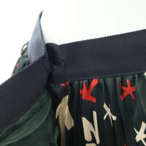 sacai 23SS 総柄プリーツスカート 0 ダークグリーン 23-06462