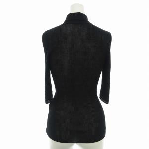 ESTNATION 23SS シアーリブポロニット ニットシャツ 五分袖 F 黒 ブラック