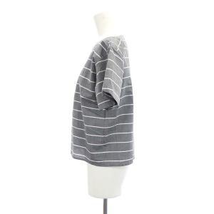 MARGARET HOWELL コットン 半袖ブラウス プルオーバー ボーダー 1 グレー