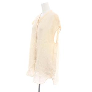 MARGARET HOWELL リネン フレンチスリーブシャツ スキッパー F アイボリー