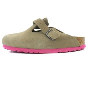 BIRKENSTOCK boston カラーソール サンダル スウェード ベルト 36 23.0cm グレージュ