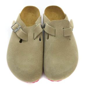 BIRKENSTOCK boston カラーソール サンダル スウェード ベルト 36 23.0cm グレージュ