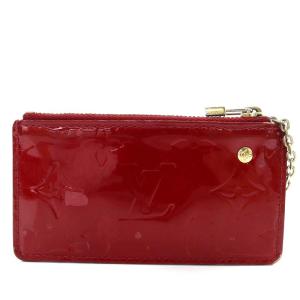 LOUIS VUITTON モノグラム ヴェルニ ポシェットクレ キーケース コインケース エナメル 赤 レッド M91205