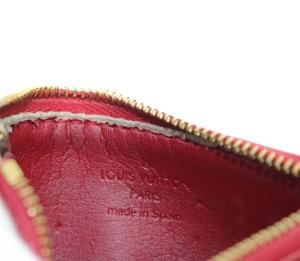 LOUIS VUITTON モノグラム ヴェルニ ポシェットクレ キーケース コインケース エナメル 赤 レッド M91205
