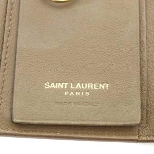 SAINT LAURENT PARIS 6連キーケース 三つ折り レザー グレージュ