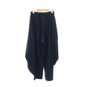 ENFOLD 23SS CIRCLE DRAPE PANTS ワイドパンツ イージー 38 紺 ネイビー