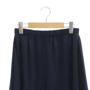 ENFOLD 23SS CIRCLE DRAPE PANTS ワイドパンツ イージー 38 紺 ネイビー