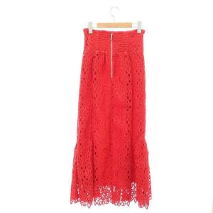 CELFORD レースマーメイドスカート ロング ハイウエスト 36 赤 レッド
