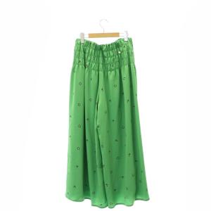 MUVEIL 23AW ツバメプリントパンツ 38 M 緑 グリーン