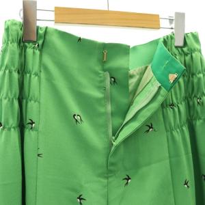 MUVEIL 23AW ツバメプリントパンツ 38 M 緑 グリーン