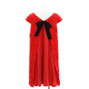 Diagram GRACE CONTINENTAL バックリボンワンピース ノースリーブ 膝丈 刺繍 36 赤 レッド