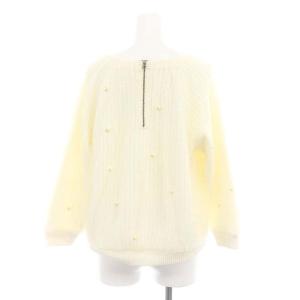 LANVIN en Bleu フェイクパール装飾チュールニット セーター 長袖 38 M 白 ホワイト