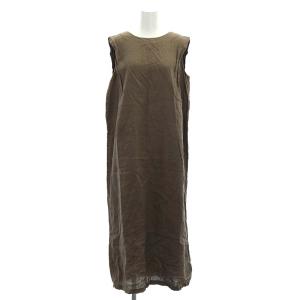 23SS リネンノースリーブワンピース ロング 38 M カーキ /SY OS