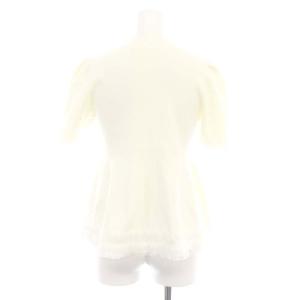 CELFORD 24SS 裾チュールペプラムニット カットソー 半袖 38 オフホワイト