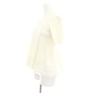 CELFORD 24SS 裾チュールペプラムニット カットソー 半袖 38 オフホワイト