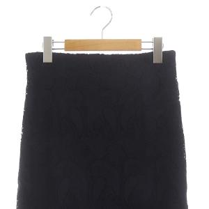 ANAYI ペイズリーケミカルレースタイトスカート ロング 38 黒 ブラック