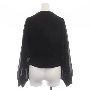 UNITED ARROWS 23SS P/CFN コンビ カーディガン ニット シフォン シアー 長袖 黒 ブラック