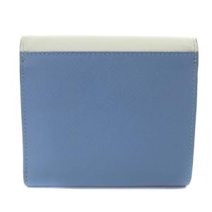 MARNI TRIFOLD WALLET 財布 三つ折り レザー ロゴ 白 ホワイト 水色 ブルー 茶色 ブラウン