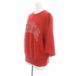 AMERICANA 24AW × L'Appartement カットオフスウェット カットソー 七分袖 プリント ONE 赤 レッド