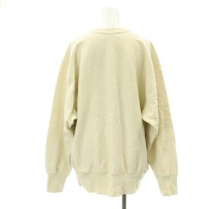 AMERICANA AMRCNロゴスウェット トレーナー 長袖 裏起毛 クリーム色