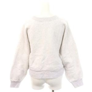 AMERICANA クロップド ボリューム スリーブ スウェット トレーナー 長袖 ライトグレー