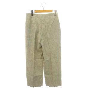 Theory 24SS Sharkskin Crunch Clean Terena CJ ワイドパンツ ストレート リネン 2 グレージュ