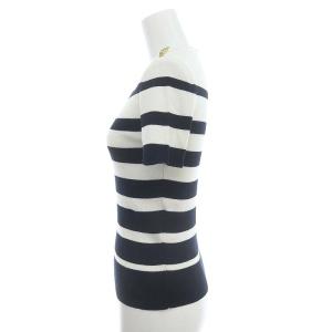 VALENTINO 24SS Striped cotton sweater XS ホワイト ネイビー