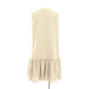 FOXEY NEW YORK SLEEVELESS FLARE TUNIC ワンピース 膝丈 ノースリーブ 38 ベージュ 35954
