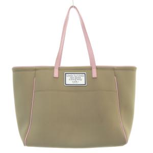 バイカラー マジックライト トートバッグ ハンドバッグ グレージュ ピンク /SR18