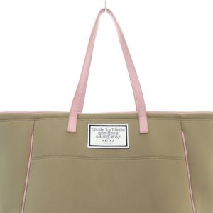 A.D.M.J. バイカラー マジックライト トートバッグ ハンドバッグ グレージュ ピンク /SR18