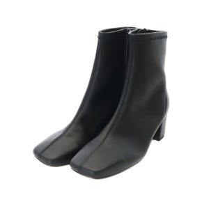 BEAUTY&YOUTH UNITED ARROWS ショートブーツ スクエアトゥ チャンキーヒール 37.5 24cm 黒 ブラック