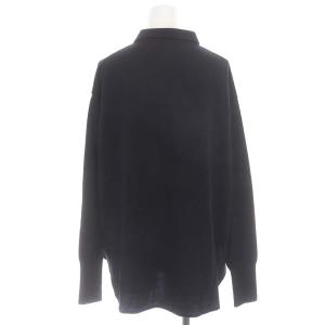 GALERIE VIE ウールポロカラープルオーバー ニット カットソー 薄手 長袖 ステンカラー S 黒 ブラック 23-02-24-02104
