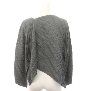 PLEATS PLEASE ISSEY MIYAKE ISSEY MIYAKE シアーカーデ カーディガン 長袖 プリーツ 3 グレー