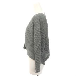 PLEATS PLEASE ISSEY MIYAKE ISSEY MIYAKE シアーカーデ カーディガン 長袖 プリーツ 3 グレー