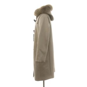 SHIPS 22AW ウールカシミヤメルトン ダッフルコート アウター ロング フード カシミヤ混 フェイクファー 38 モカ