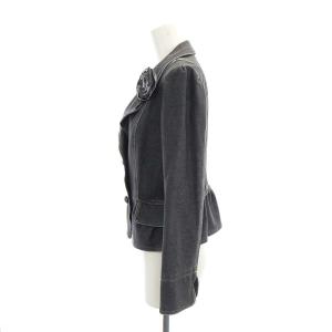M'S GRACY ブローチ付き デニムジャケット シングル 38 M グレー