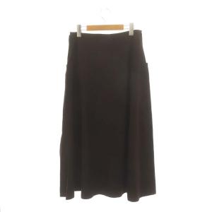 Y's ウール ロング フレアスカート ダークブラウン
