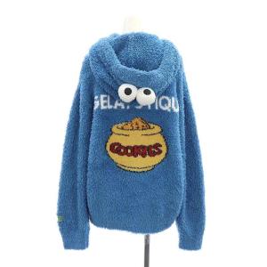 gelato pique 23AW SESAME STREET エルモパーカ&ハーフパンツSET セットアップ 上下 F 青 ブルー 白 ホワイト