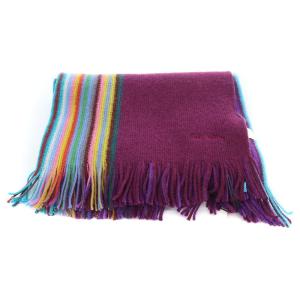 PAUL SMITH SCARF MULTI EDGE マフラー ウール フリンジ 紫 パープル