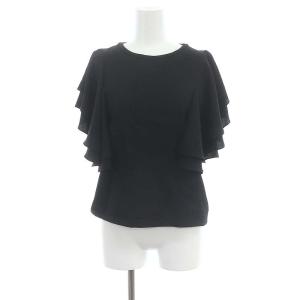 22SS デシンフリルブラウス 半袖 プルオーバー 36 黒 ブラック