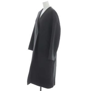 IENA MANTECO ノーカラーコート アウター ロング 36 ダークグレー