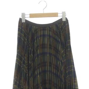 POLO RALPH LAUREN プリーツスカート チェック柄 ミモレロング S カーキ