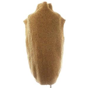 POLO RALPH LAUREN ハイネック ノースリーブ チュニック ウール混 ミックスニット S ブラウンミックス /MI OS