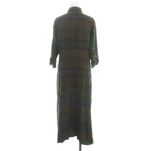 POLO RALPH LAUREN DENIM&SUPPLY デニムアンドサプライ チェックシャツワンピース 七分袖 マキシロング 4 M