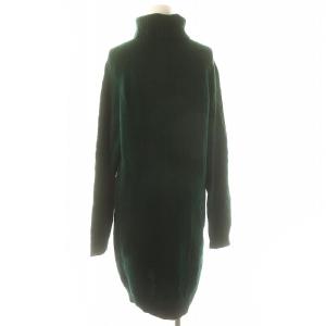 POLO RALPH LAUREN ウールカシミヤ タートルネックニットワンピース 膝丈 長袖 M 緑 グリーン