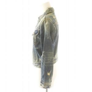 RALPH LAUREN フルジップ ダメージ デニムジャケット Gジャン ジージャン M 青 ブルー /MI OS